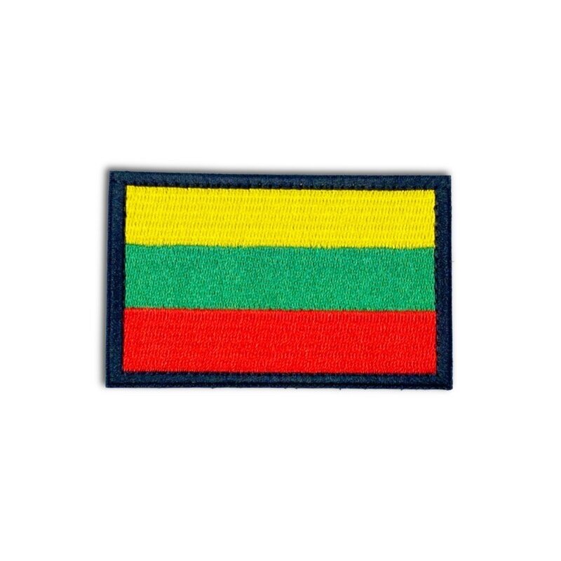5x8cm prisiuvamas antsiuvas "Lietuvos vėliava" su velcro juosta, 1vnt. 5x8cm prisiuvamas antsiuvas "Lietuvos vėliava" su velcro juosta, 1vnt.