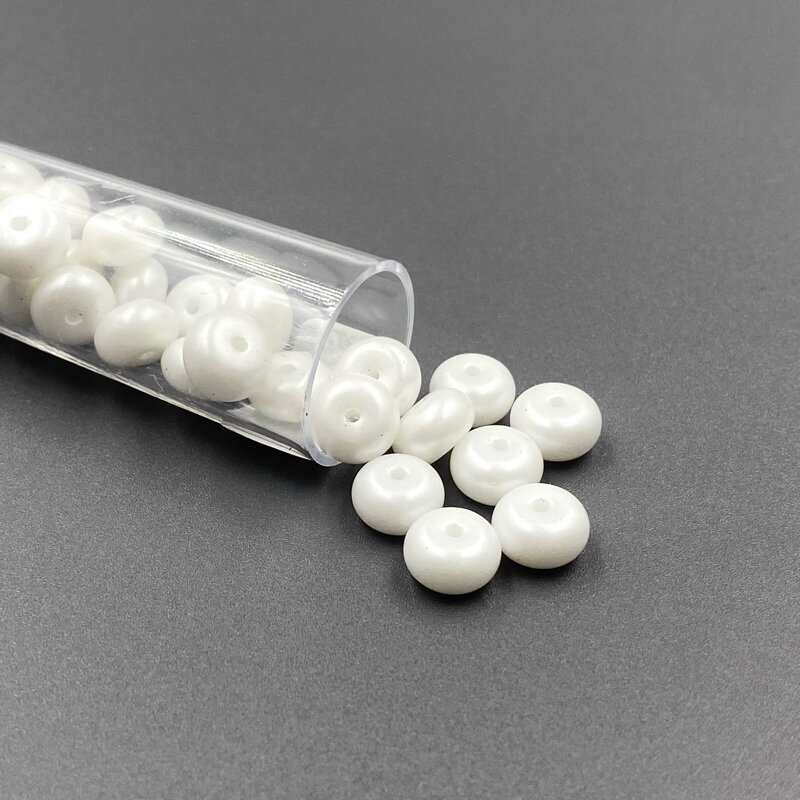 5x8mm perlamutrinės baltos sp. biserio karoliukai, ±13g