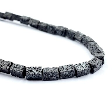 6,5x4mm juodos sp. stačiakampio formos lava, 40cm juosta