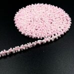 6mm rožinės sp. dekoratyvinė biserio juostelė, 1m