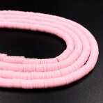 6mm rožinės sp. polimerinio molio karoliukai, 40cm juosta