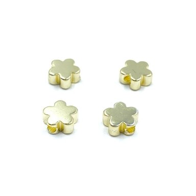  6mm 14k aukso sp. nerūdijančio plieno intarpas gėlė, 4vnt.