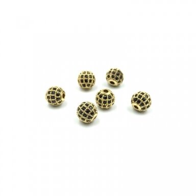 6mm aukso sp. nerūdijančio plieno intarpas su cirkoniais, 1vnt. 6mm aukso sp. nerūdijančio plieno intarpas su cirkoniais, 1vnt.