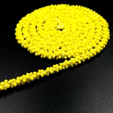 6mm geltonos sp. dekoratyvinė biserio juostelė, 1m