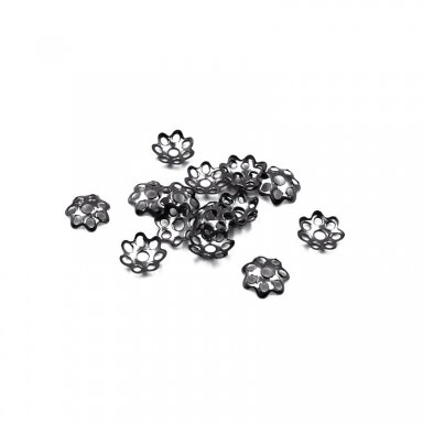 6mm juodintos sp. ažūrinės kepurėlės, 220vnt.