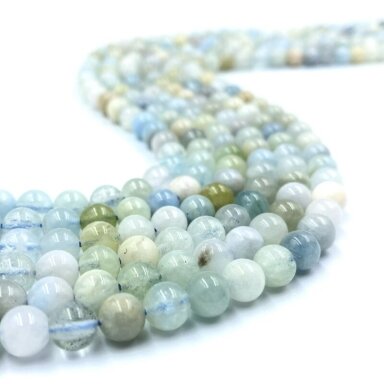 6mm mix akvamarinas, 40cm juosta 6mm mix akvamarinas, 40cm juosta