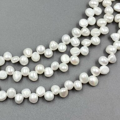 6mm natūralūs gėlavandeniai perlai, 38cm juosta