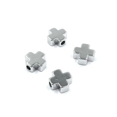 6mm platinos sp. nerūdijančio plieno intarpas pliusas, 4vnt. 6mm platinos sp. nerūdijančio plieno intarpas pliusas, 4vnt.