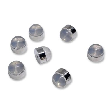 6mm platinos sp. nerūdijančio plieno ir silikono auskarų fiksatoriai, 2vnt. 6mm platinos sp. nerūdijančio plieno ir silikono auskarų fiksatoriai, 2vnt.