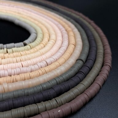 6mm polimerinio molio karoliukai, rudi ir kreminiai atspalviai, 5 juostų mix 6mm polimerinio molio karoliukai, rudi ir kreminiai atspalviai, 5 juostų mix