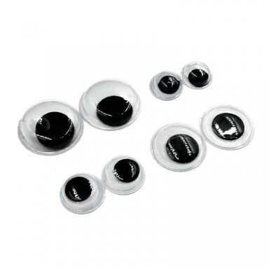 6mm plastikinės priklijuojamos judančios akys, 50vnt. 6mm plastikinės priklijuojamos judančios akys, 50vnt.