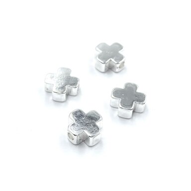 6mm sidabro sp. nerūdijančio plieno intarpas pliusas, 4vnt. 6mm sidabro sp. nerūdijančio plieno intarpas pliusas, 4vnt.