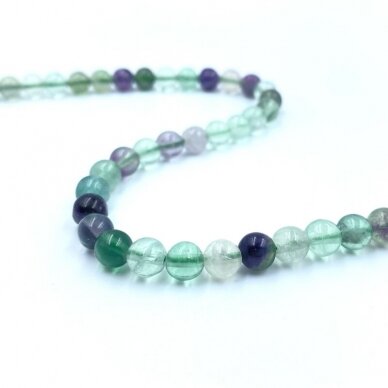 6mm fluoritas, 40cm juosta 6mm fluoritas, 40cm juosta