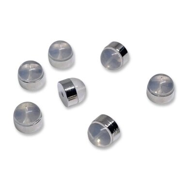 6mm platinos sp. nerūdijančio plieno ir silikono auskarų fiksatoriai, 2vnt. 6mm platinos sp. nerūdijančio plieno ir silikono auskarų fiksatoriai, 2vnt.