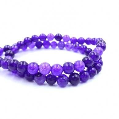 6mm violetinės sp. žadeitas, 40cm juosta 6mm violetinės sp. žadeitas, 40cm juosta