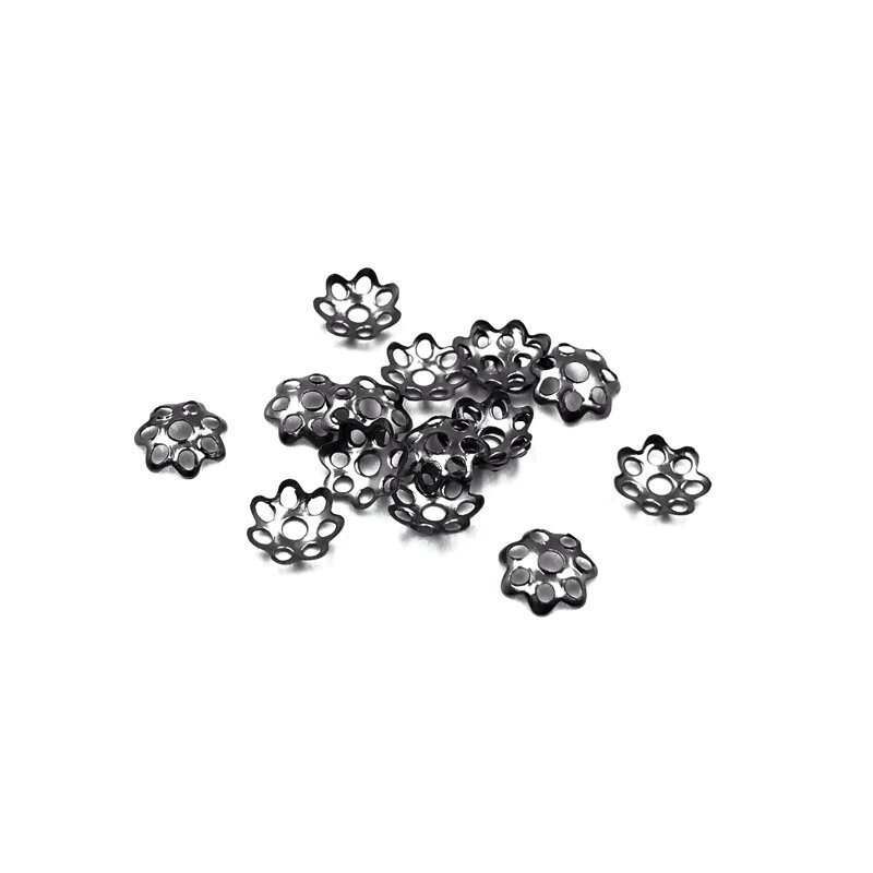 6mm juodintos sp. ažūrinės kepurėlės, 220vnt.