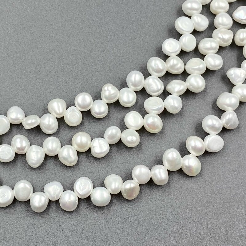 6mm natūralūs gėlavandeniai perlai, 38cm juosta