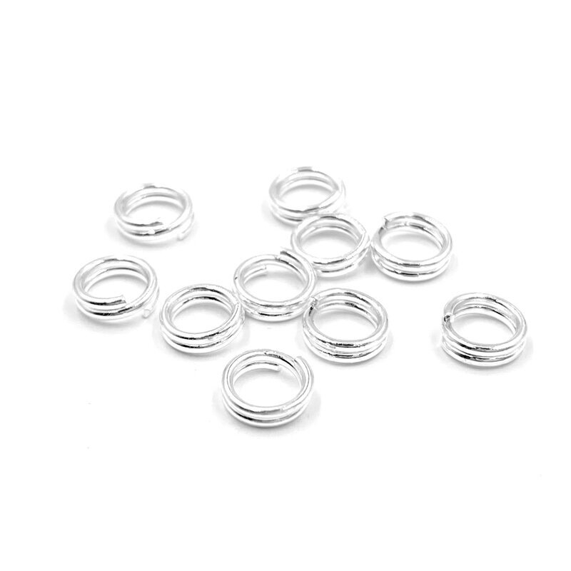 6mm sidabro sp. nerūdijančio plieno dvidubi žiedeliai, 10vnt.