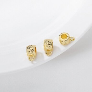 6x11mm 14K aukso sp. nerūdijančio plieno pakabuko laikiklis, 2vnt. 6x11mm 14K aukso sp. nerūdijančio plieno pakabuko laikiklis, 2vnt.