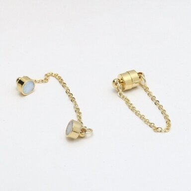 6x12mm 14k nikelio sp. nerūdijančio plieno magnetinis užsegimas su grandinėlė, 1vnt. 6x12mm 14k nikelio sp. nerūdijančio plieno magnetinis užsegimas su grandinėlė, 1vnt.