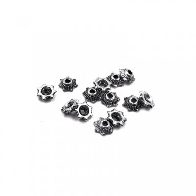 6x2mm sidabro sp. kepurėlės, 130vnt.