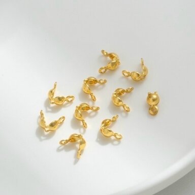 6x3mm 18k aukso sp. nerūdijančio plieno paslėpėjas su kilpute, 4vnt.