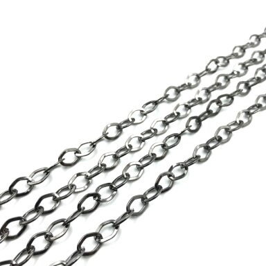 9x6mm juodintos sp. grandinėlė, 1m