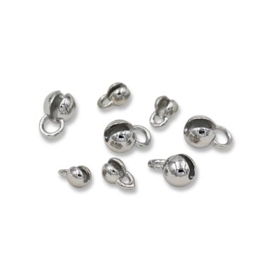 6x4mm nikelio sp. nerūdijančio plieno paslėpėjas su kilpute, 2vnt.