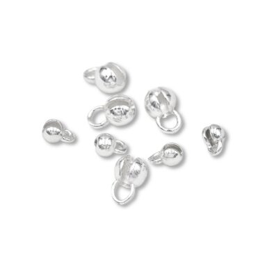 6x4mm sidabro sp. nerūdijančio plieno paslėpėjas su kilpute, 2vnt.