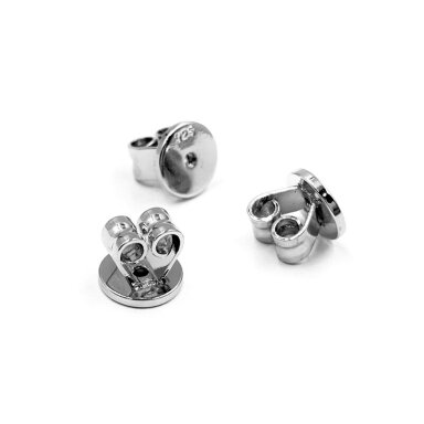 6x6mm platinos sp. nerūdijančio plieno auskarų fiksatoriai, 2vnt. 6x6mm platinos sp. nerūdijančio plieno auskarų fiksatoriai, 2vnt.