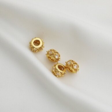 6x12mm 18k aukso sp. nerūdijančio plieno intarpas, 1vnt. 1
