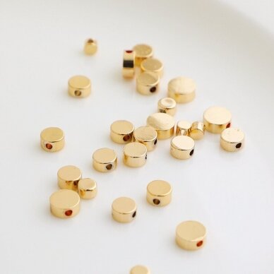 6x2,6mm 14k aukso sp. nerūdijančio plieno intarpai, 4vnt. 6x2,6mm 14k aukso sp. nerūdijančio plieno intarpai, 4vnt.
