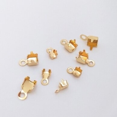 6x3mm 14k aukso sp. nerūdijančio plieno užbaigimo detalės, 5vnt.