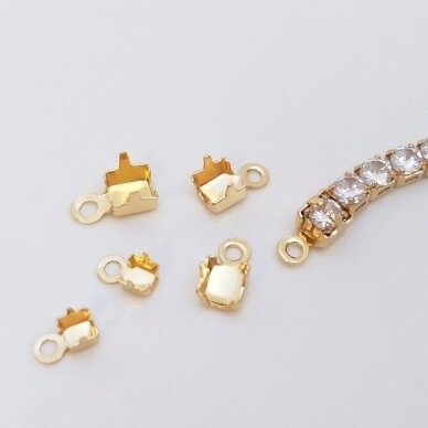 6x3mm 14k aukso sp. nerūdijančio plieno užbaigimo detalės, 5vnt. 1