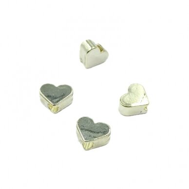 6x5mm 14k aukso sp. nerūdijančio plieno intarpas širdis, 4vnt. 6x5mm 14k aukso sp. nerūdijančio plieno intarpas širdis, 4vnt.