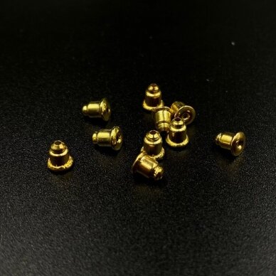 6x5mm aukso sp. auskarų įvėrimo fiksatorius, 10vnt.