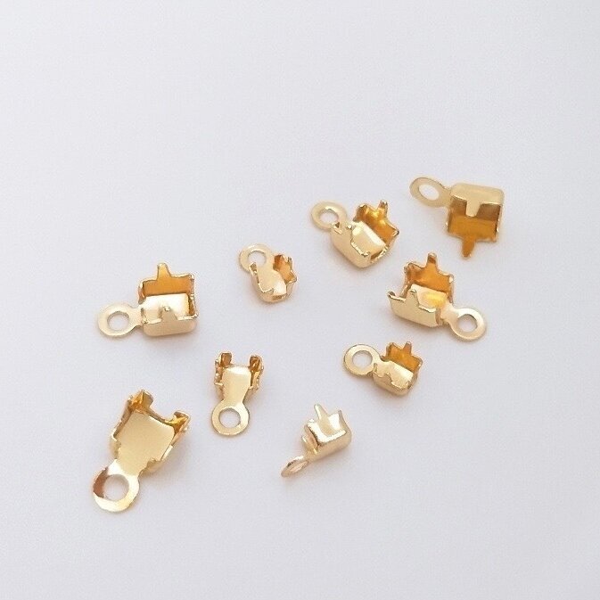 6x3mm 14k aukso sp. nerūdijančio plieno užbaigimo detalės, 5vnt.