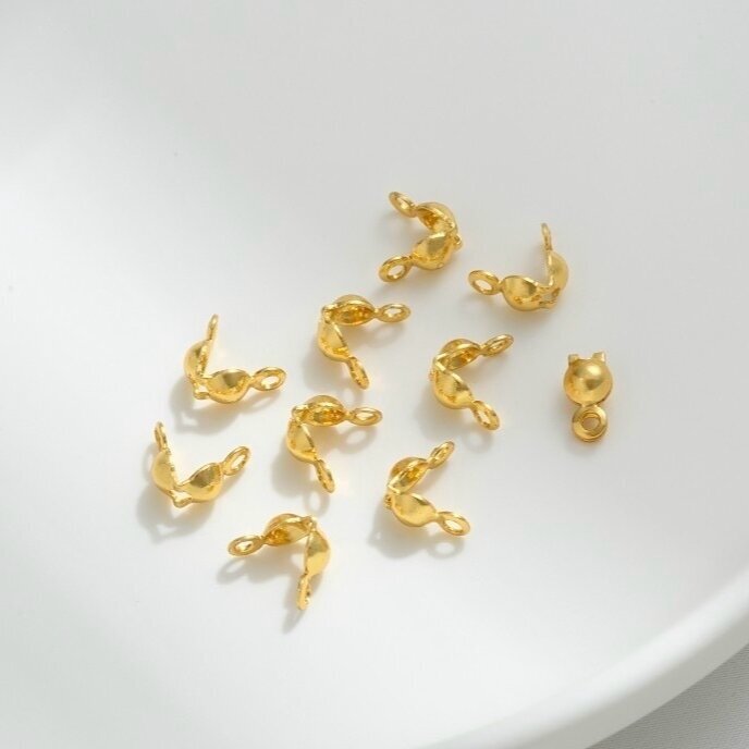 6x3mm 18k aukso sp. nerūdijančio plieno paslėpėjas su kilpute, 4vnt.