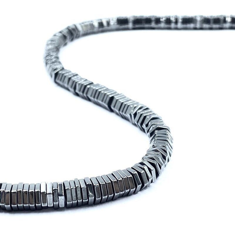 5x1mm šešiakampio disko formos hematitas, 40cm juosta 5x1mm šešiakampio disko formos hematitas, 40cm juosta