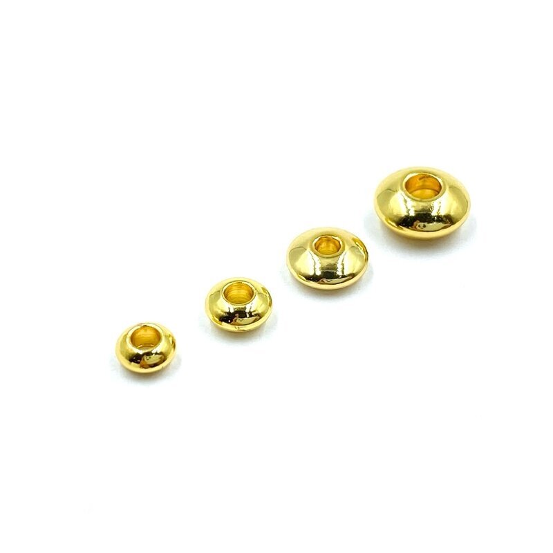 6x3mm 18k aukso sp. nerūdijančio plieno intarpai, 10vnt.