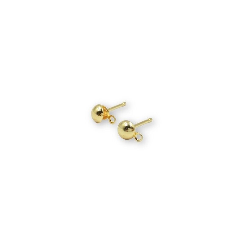 6x4mm 14k aukso sp. nerūdijančio plieno auskarų įvėrimai, 2vnt.