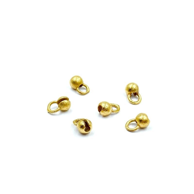 6x4mm matinės 18k aukso sp. nerūdijančio plieno paslėpėjas su kilpute, 2vnt.