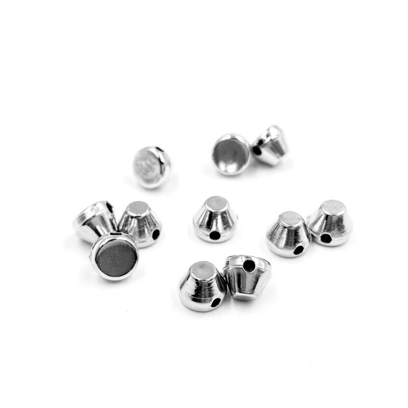 6x5mm nikelio sp. prisiuvamos plastiko kniedės, 10g (apie 115vnt.)