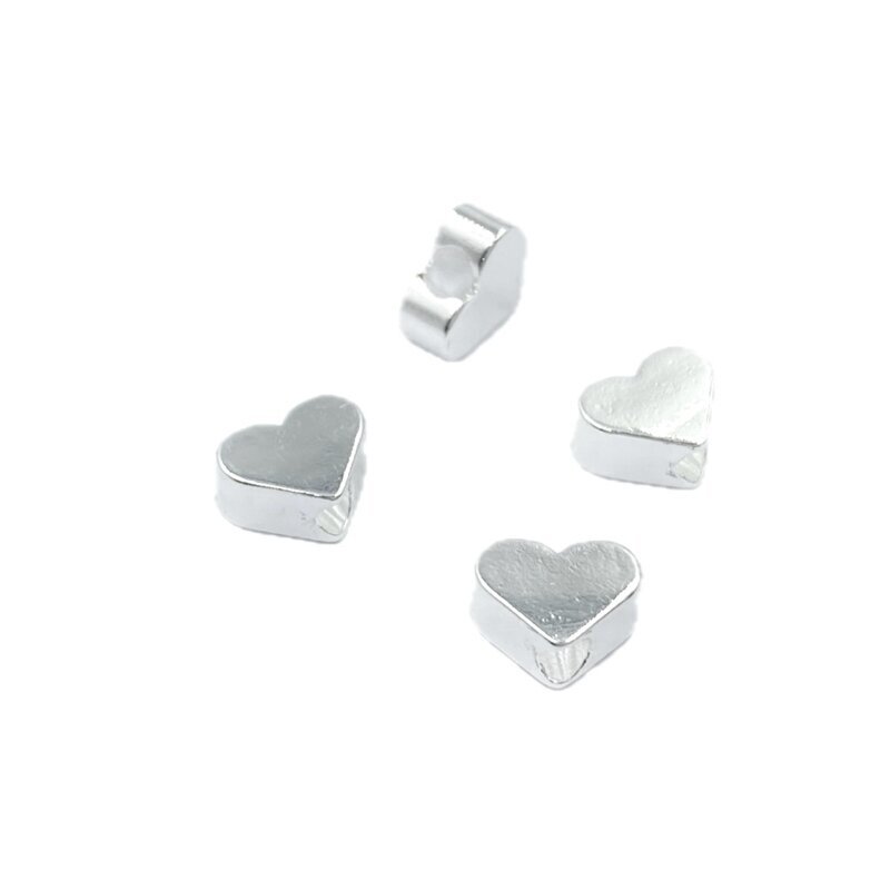 6x5mm sidabro sp. nerūdijančio plieno intarpas širdis, 4vnt. 6x5mm sidabro sp. nerūdijančio plieno intarpas širdis, 4vnt.