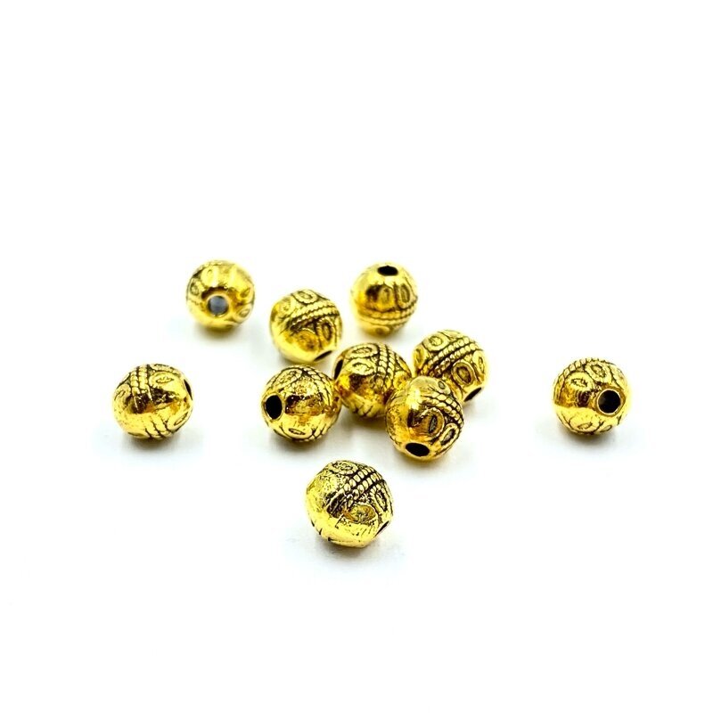 6x6mm aukso sp. intarpai, 24vnt.