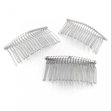 73x38mm nikelio sp. metalinės šukutės, 3vnt.