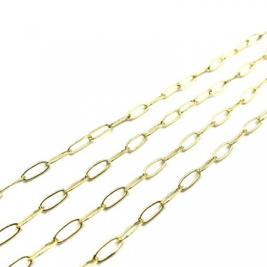 9x3,5mm aukso sp. nerūdijančio plieno lituotos grandinėlės, 1m