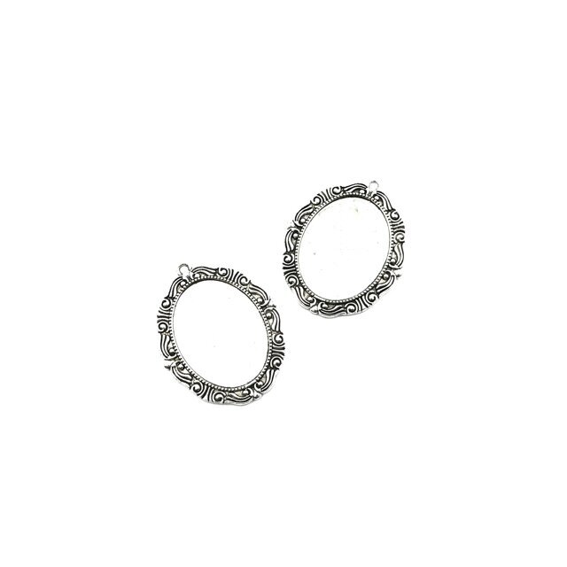 51x42mm sidabro sp. rėmelis 36,9x28,7mm kabošonui, 2vnt.