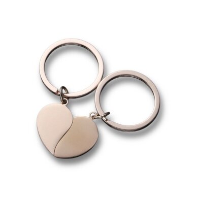 Dvigubas rose gold sp. nerūdijančio plieno raktų pakabukas, 1vnt. Dvigubas rose gold sp. nerūdijančio plieno raktų pakabukas, 1vnt.