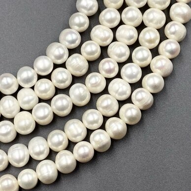 7-8mm natūralūs gėlavandeniai perlai, 39cm juosta 7-8mm natūralūs gėlavandeniai perlai, 39cm juosta